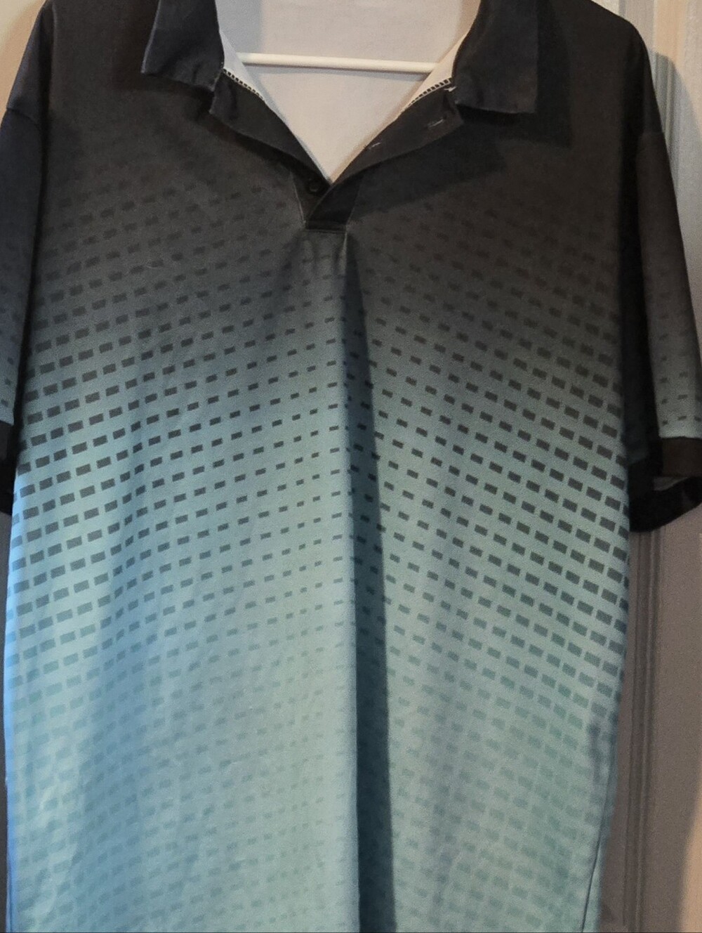 Mens Gradient Polo Shirt - Teal/Gray